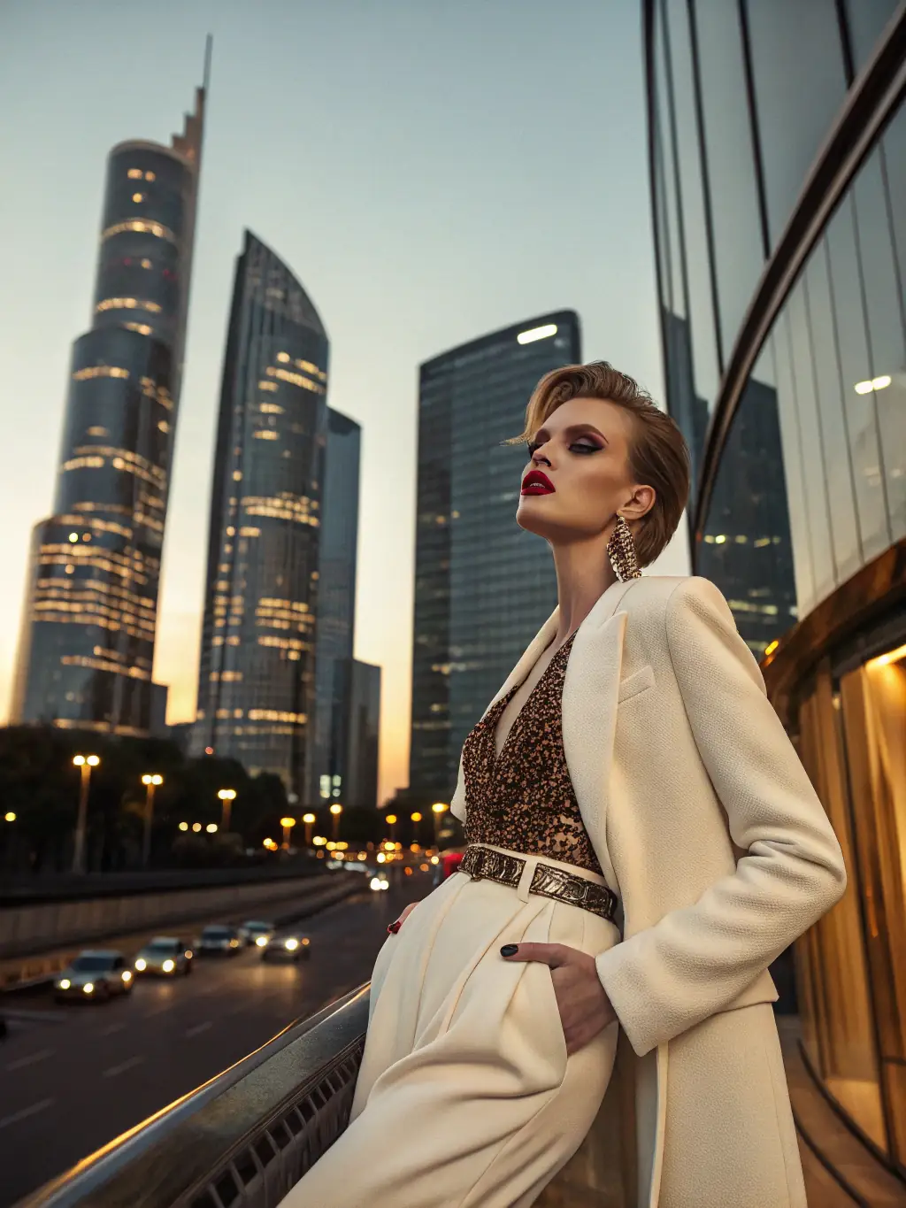 A vibrant cover of Hollywood Weekly's Paris Edition, featuring a renowned French actress in haute couture, set against the backdrop of the Eiffel Tower. The image should convey elegance and sophistication.