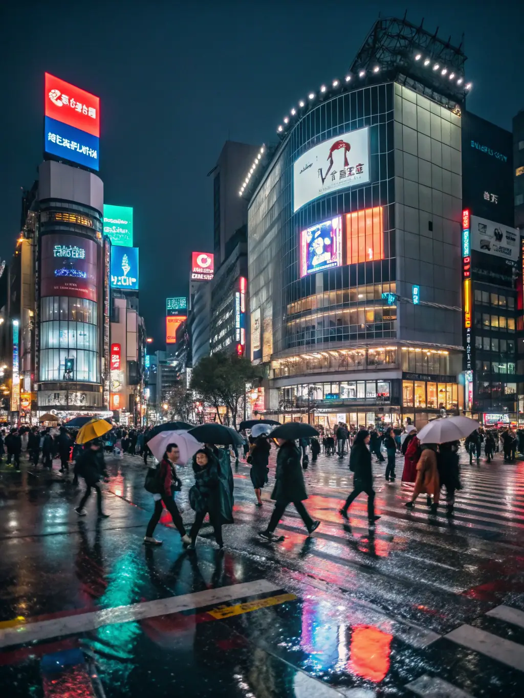A captivating image of Hollywood Weekly's Tokyo Edition, highlighting a Japanese actor in traditional attire, with the bustling Shibuya crossing in the background. The image should capture the energy of Tokyo.